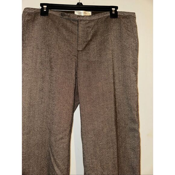 NWOT Old Navy Herringbone li ed Dress Pants Wool Blend Wide Leg Brown Size 12 Lo - Picture 2 of 10